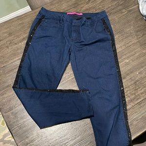 Sequin tuxedo stripped jeans